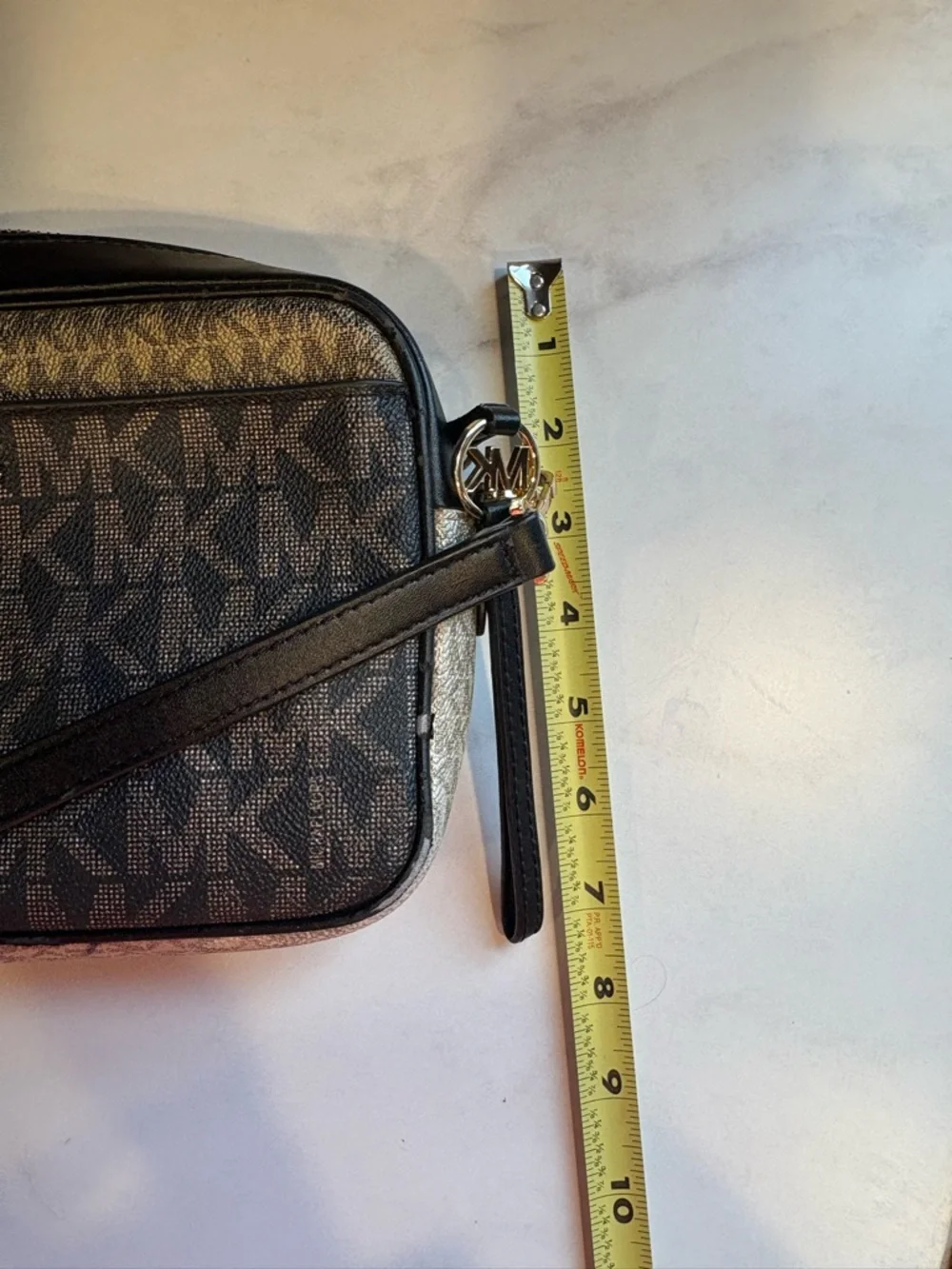 Michael Kors Brown/Gold and Black Signature MK Logo Crossbody Bag - Picture 9 of 12